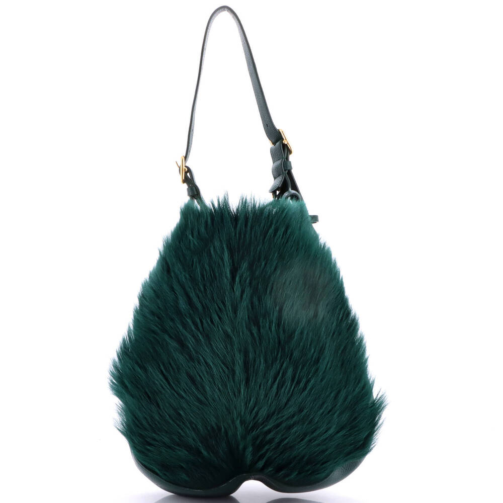 Burberry Medium Chess Hobo Leather and Fur